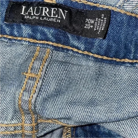 NWT $195 Lauren Ralph Lauren Women Plus Size Patchwork Relaxed Tapered Jeans 20W - Picture 9 of 10